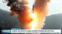 **Coreia do Norte** dispara mísseis balísticos de **curto alcance** no mar