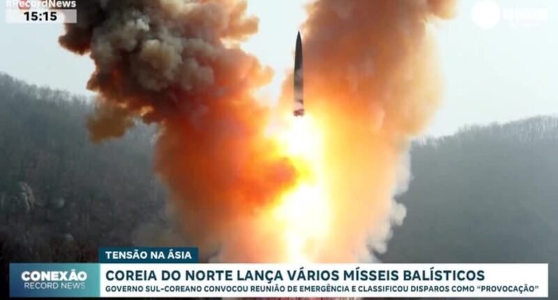 **Coreia do Norte** dispara mísseis balísticos de **curto alcance** no mar