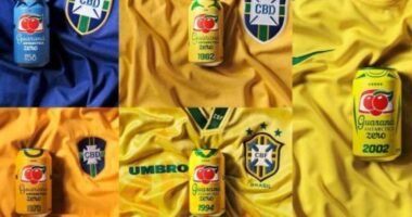 Guaraná Antarctica Zero ganha latas colecionáveis com camisas históricas da Seleção Brasileira